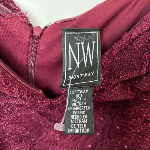 Nightway Off the Shoulder Maxi Gown in Merlot 10 - Picture 10 of 13