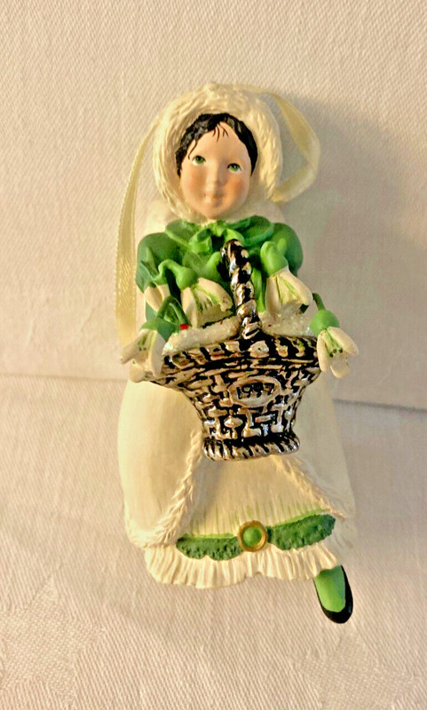 Hallmark Snowdrop Angel Language of Flowers 1997 Christmas Ornament / #2 initial