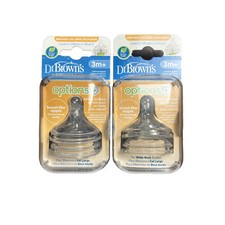 Baby Bottle Nipples Dr. Brown  s 3m Level 2 Nipple Fit Wide Neck Bottle Lot Of 2