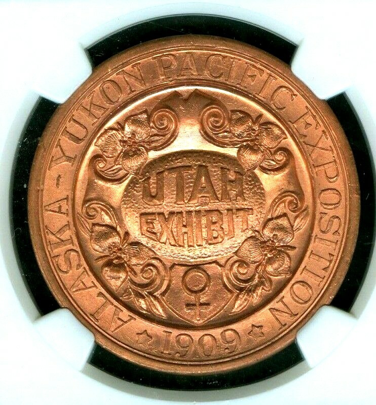 1909 Alaska-Yukon-Pacific Expo Utah Dollar NGC MS66 RD HK-359 #224