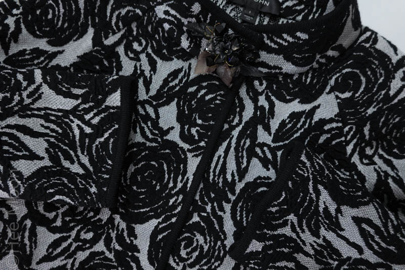 MINT! ST JOHN SILVER/BLACK FLOWER PATTERN flower-… - image 5