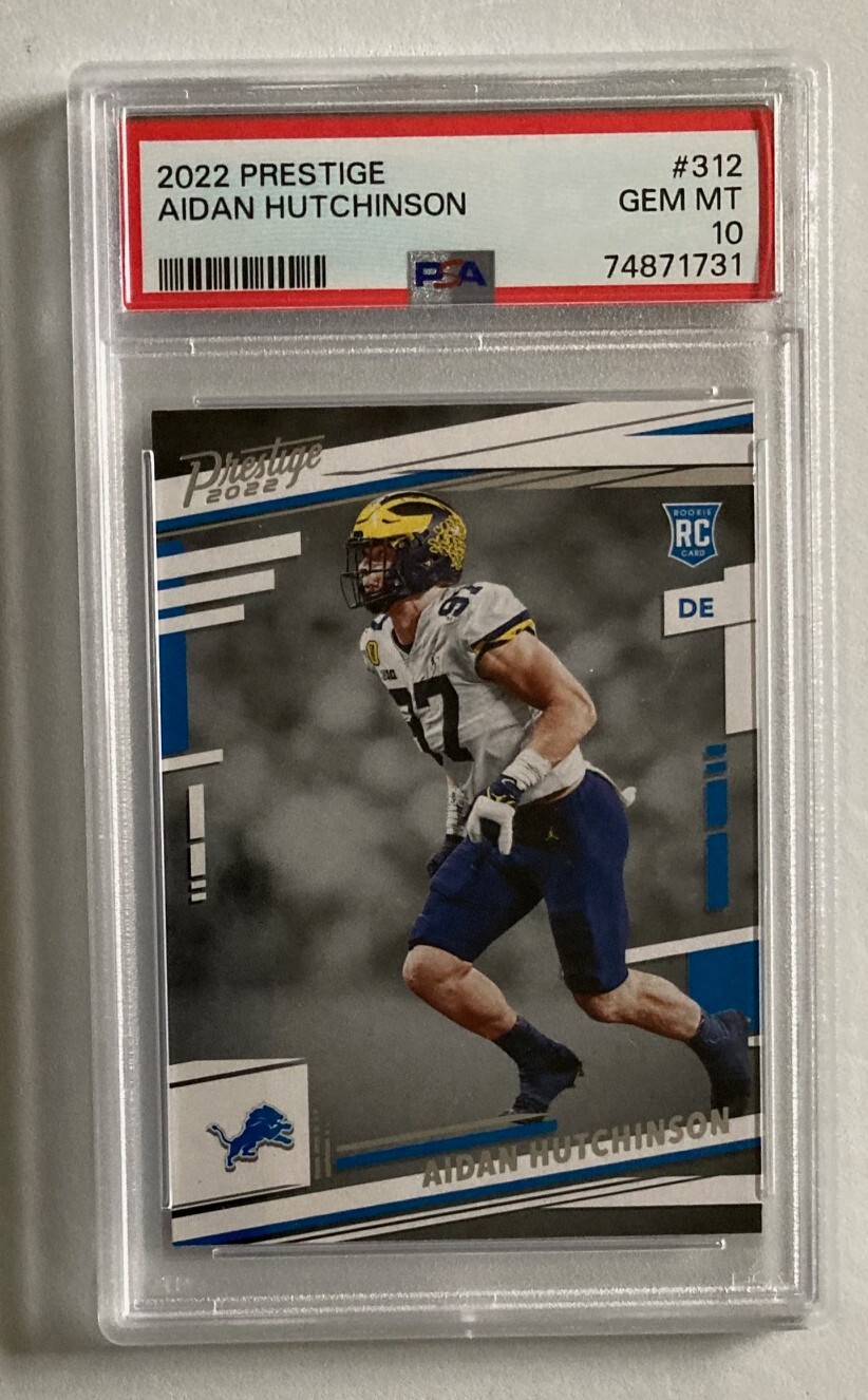 2022 Panini Prestige Football Aidan Hutchinson Rookie Card #312 PSA GEM-MT 10
