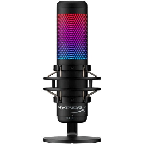 HyperX QuadCast S Wired Condenser Microphone Black - Tap-to-Mute Sensor with LED