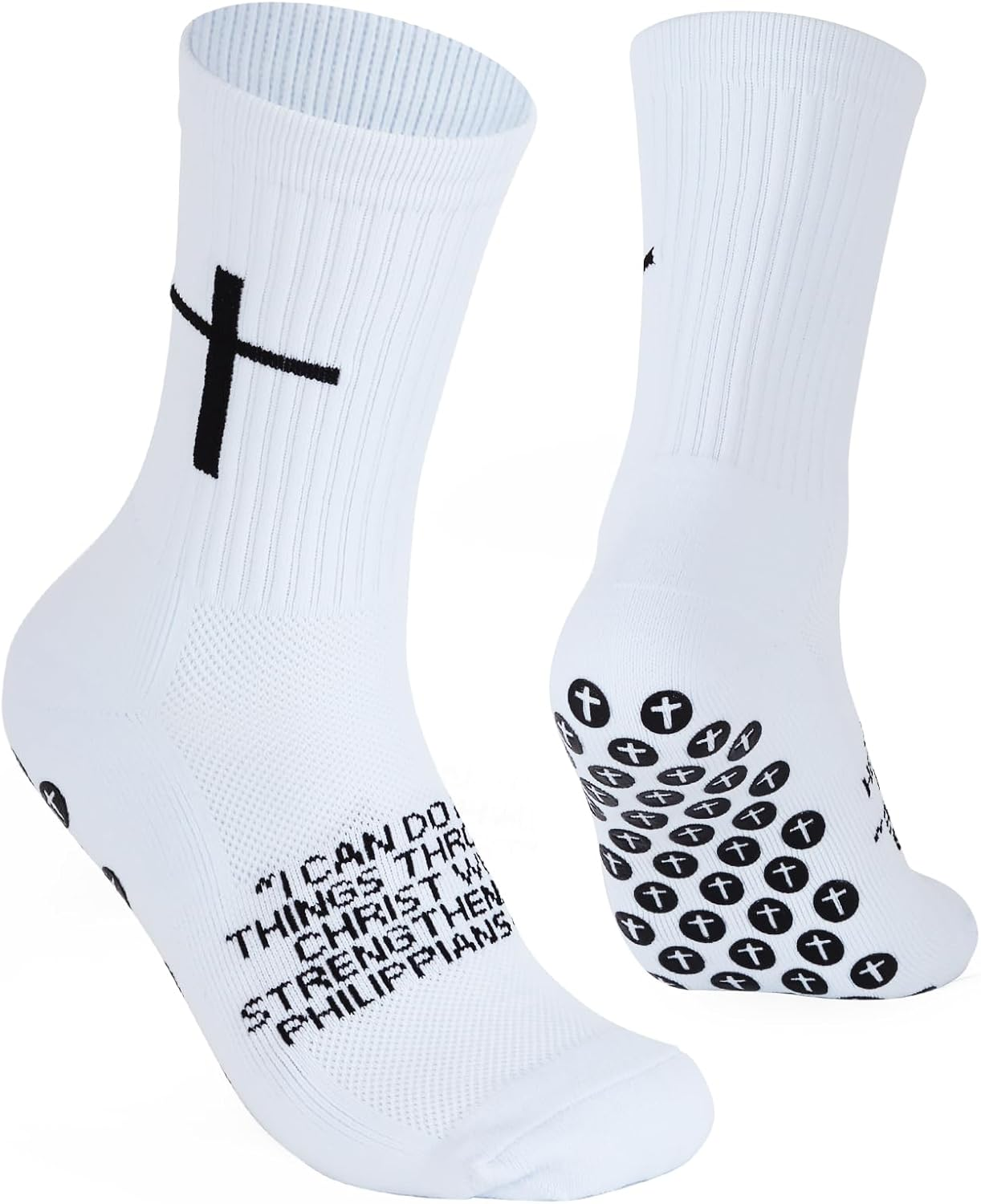 Non-Slip Cross Grip Soccer Socks with Breathable Thick Design