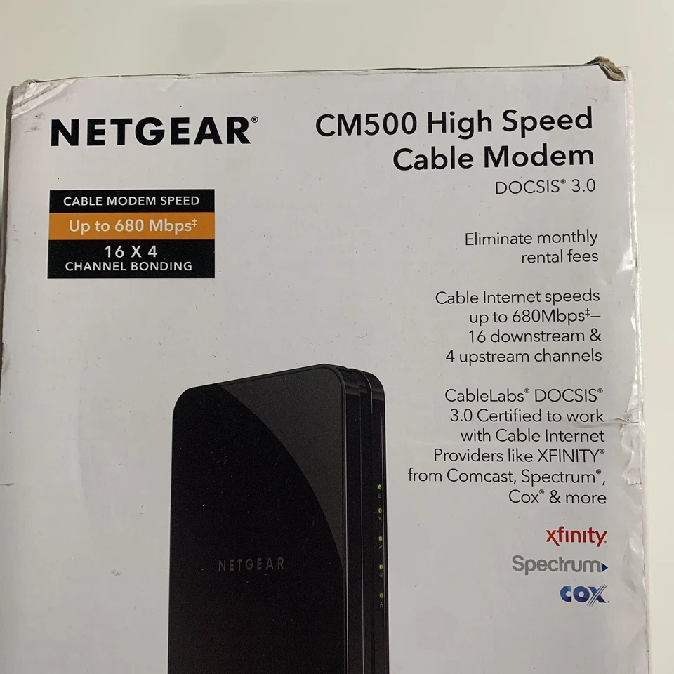 NETGEAR Cm500-1aznas 16x4 DOCSIS 3.0 Cable Modem Max Download Speeds of 680mbps - Image 2 of 4