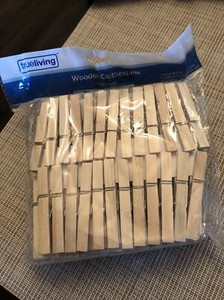 True Living Wooden Clothespins 100 Count New