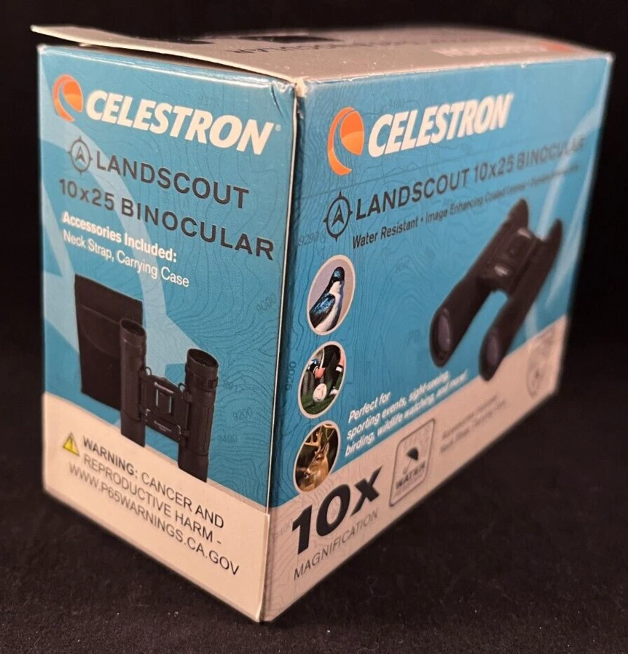 Celestron - LandScout 10x25 Binocular - Roof Prism - Black - w/ Carrying Case - Image 3 of 4