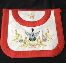 TABLIER FRANC MACON DU 18° REAA CHEVALIER ROSE CROIX