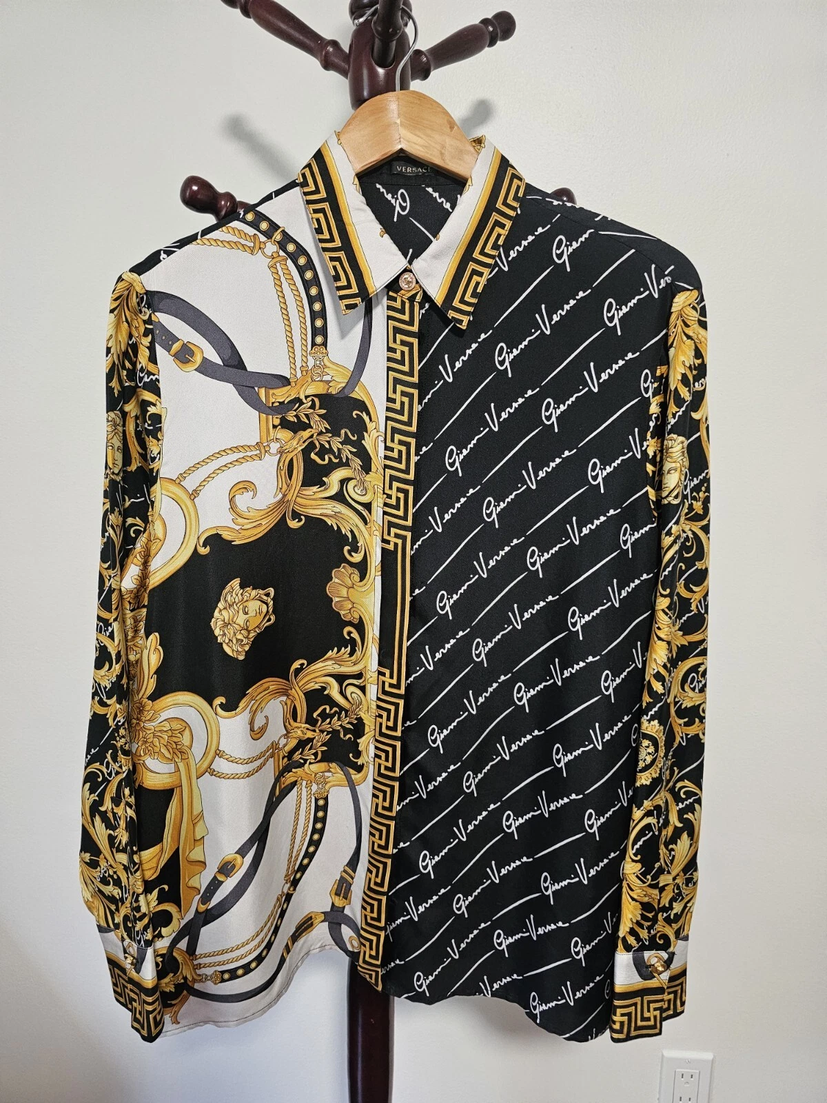 Versace — Authentic Versace Signature Button Down Long Sleeve Size 44 /Used