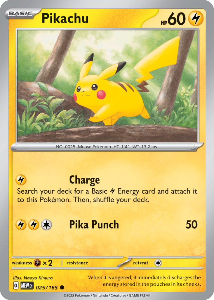 Pikachu 25/165 Common | 151 | Pokemon Card | eBay