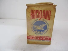 Vintage ROCKLAND Vitamin D Milk One-Half Pint Wax Carton Spring Valley New York