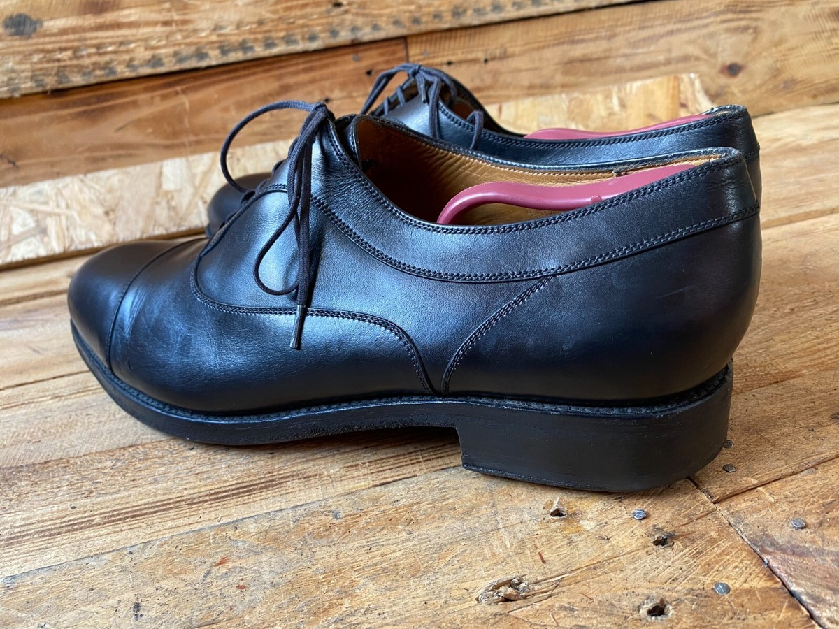 J.M.Weston 330 oxford cap-toe black leather shoes uk sz 10E J.M.Weston 330 oxford cap-toe black leather shoes uk sz 10E
