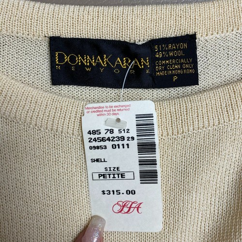 Donna Karan Womens Beige Crew Neck Rayon Wool Blend Pullover Sweater PS 6 $315 - Picture 6 of 7