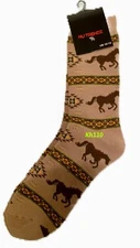 Native American Horse Print Crew Socks Size 10-13