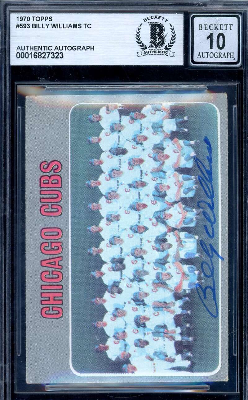 Billy Williams Gem Mint 10 Beckett BAS Signed 1970 Topps Team Autograph