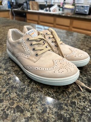 Women`s ECCO Golf Casual Hybrid Lace Shoes, Sesame 122003-01125 Size 39 Box2