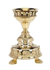 Notre Dame Altar Candlestick, Brass 8-3/4" High (USUALLY SHIP WITHIN 2 DAYS)