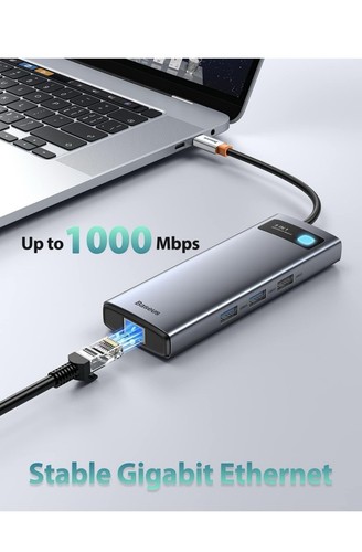 Baseus Station d'accueil pour ordinateur portable Double moniteur 4K@120Hz, Hub USB C 9 en 1 - Photo 4/7