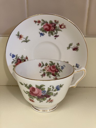 Vtg Crown Staffordshire Fine Bone China Tea Cup & Saucer England Pink Roses WOW! - Picture 12 of 20