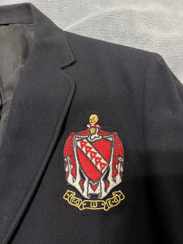 VTG TAU KAPPA EPSILON FRATERNITY Blue Wool Blazer W/Crest H.B. CRAMER Rare See - Image 2 of 4