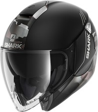CASCO HELMET MOTO JET SHARK CITYCRUISER GENOM NERO CAMO GRIGIO OPACO TG S