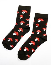 Mushroom Socks One Size 4-6 Fairy Pixie Wiccan emo punk goth alternative gift