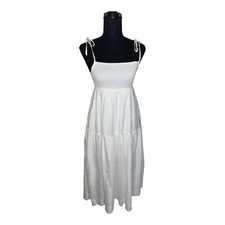 ASTR NWT XS Junior White Tiered Smocked Maxi Sundress $158 #1515D