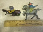VTG BARCLAY&Britain LTD LOT OF 2 Lead Figurines- Cowboys SHOOTING GUNS ON HORSES — photo 6