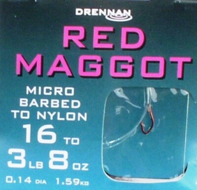 Drennan Vorfach-Haken in rot Gr. 14+16+18+20, Red Maggot Hooks, Made, Pinkie