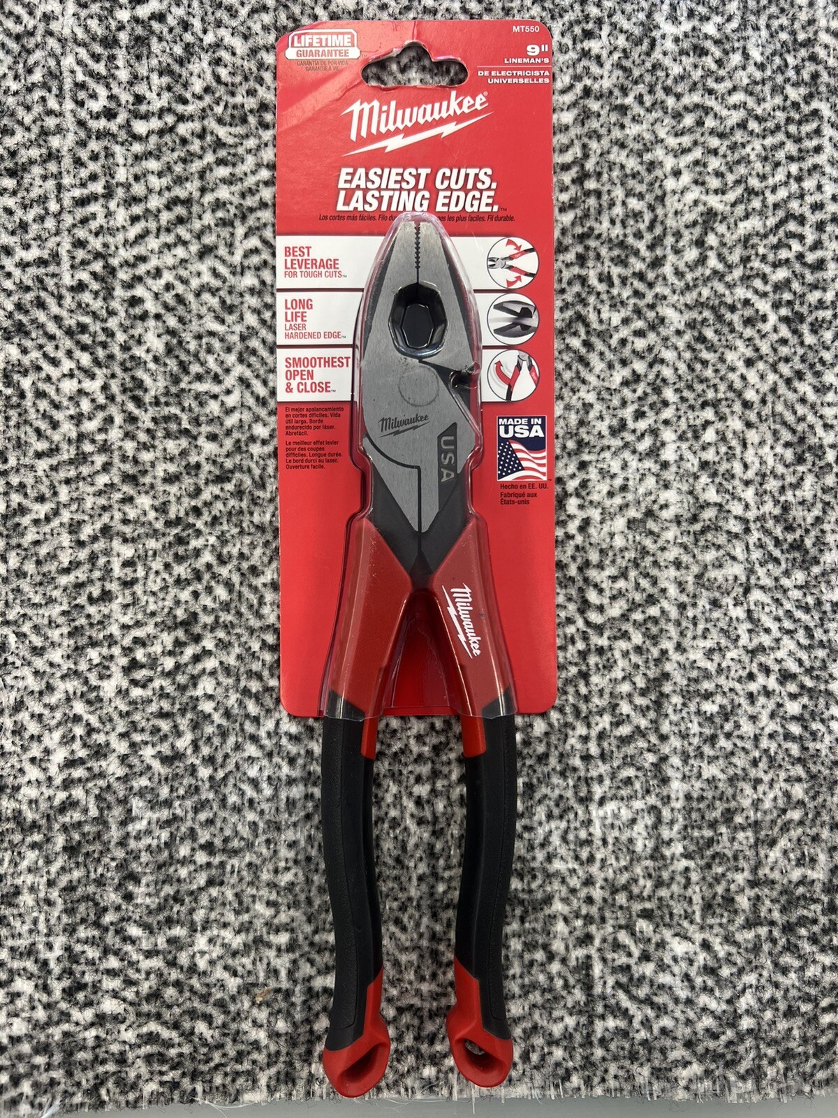 Milwaukee MT550C 9" Lineman Dipped Pliers w/ Crimper/Bolt Cutter - Made In USA