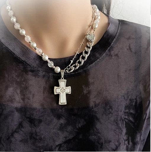 KieTeiiK Cross Necklace,Fashion Punk Star Choker Necklace Vintage Aesthetic  Velvets Necklaces Y2K Jewelry Accessories for Woman : Amazon.co.uk: Fashion