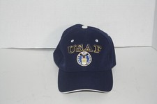 U.S AIR FORCE Cap US Military USA Made Eagle Crest Black Strap Back USAF Blue