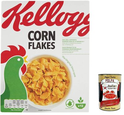 12x Kellogg's Corn Flakes, Ohne Palmöl, Ohne Farbstoffe 375g+Italian Polpa 400g