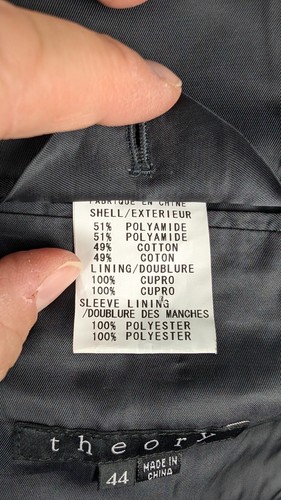 Theory Brodie Mens Sport Coat Blazer sz 44 Black Polyamide Blend - Picture 10 of 16