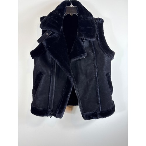 Jordan Craig Thick Shearling Black Full Zip Fall Winter Vest Men Size Small - Picture 2 of 10