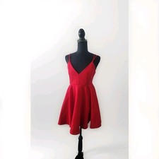 VALENTINE'S DAY date Red Cocktail Formal Fitted Stretchy Sexy Juniors L HOTT RED