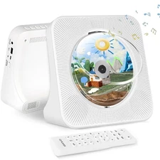 Portable Desktop CD Player with HiFi Speaker,Stereo Sound,Bluetooth,AUX,FM Radio
