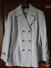 Eastex Wool Rich Ladies Double-Breasted Coat, Size 20, Beige, Fully Lined