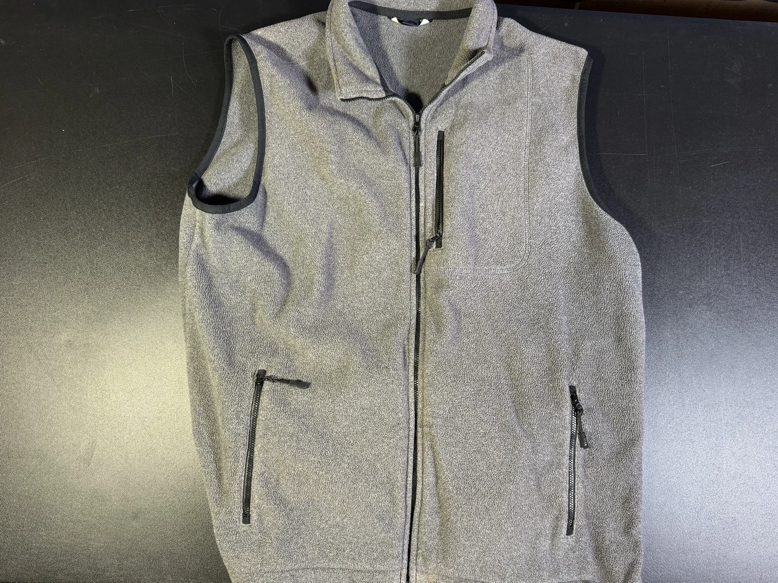 Lands End ThermaCheck Fleece Men’s Large 42-44 Gray Full Zip - product detail image 1