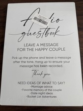 Audio Guest Book Sign - Audio Phone Guestbook Wooden 5x7inches Audio White