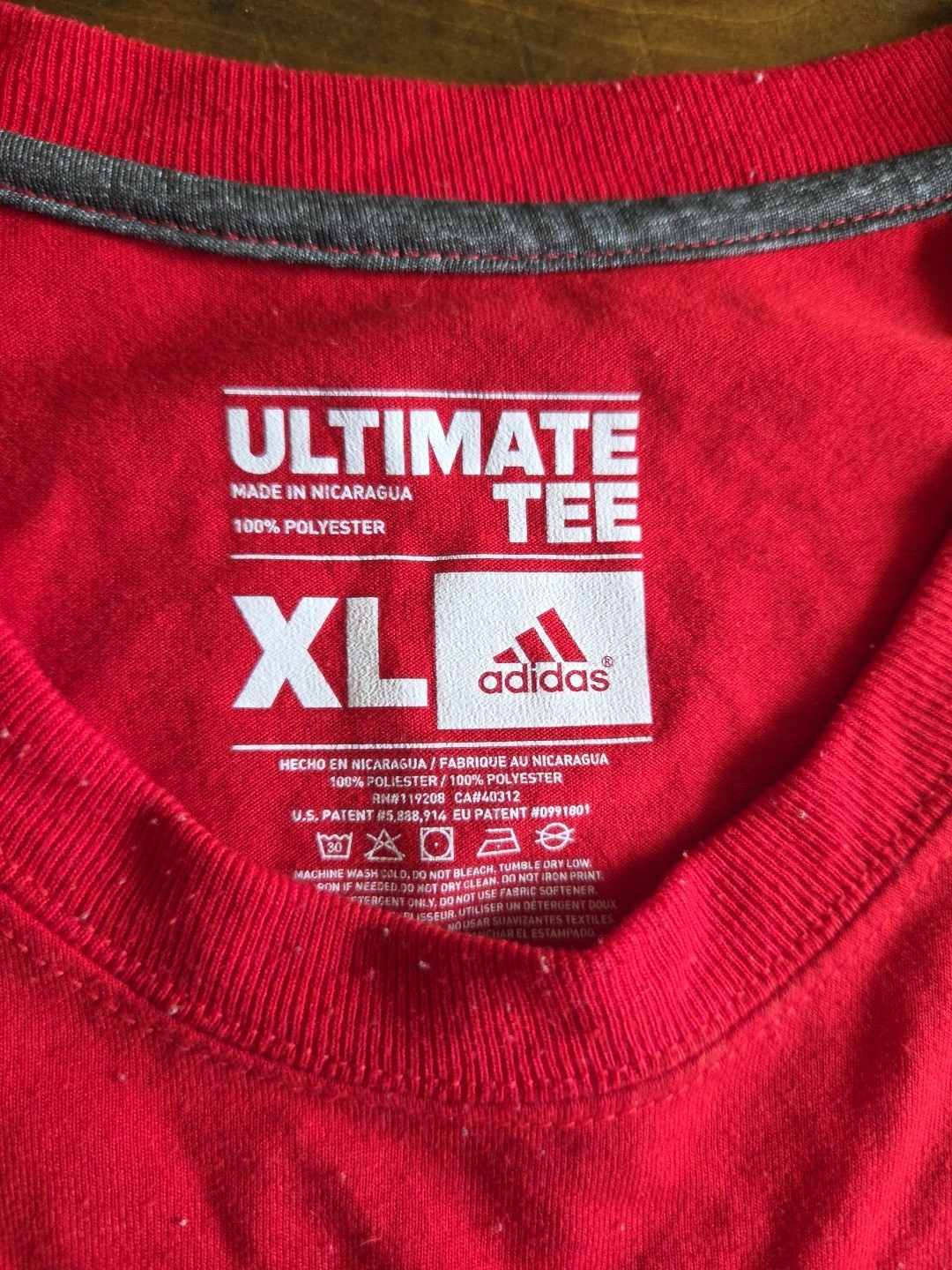 adidas Houston Rockets Ultimate Tee Mens XL Red NBA Performance Basketball Shirt image 3