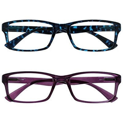 OPULIZE PEP Lesebrille Damen Herren 2er-Set Rechteckig Federscharniere Kratzfest