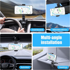 Universal Dashboard Cell Phone Holder Mount with 360 Rotation Multifunctional