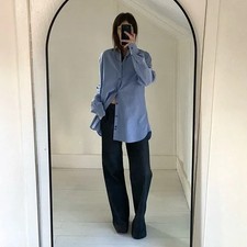 John Varvatos Checkered Slim Fit Button Down Shirt Size Mens 16 34/35 Blue