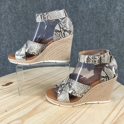 Treasure & Bond Sandals Womens 7 Snake Print Espadrille Wedge Ankle Strap