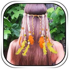 Campsis Boho Feather Headband Indian Feather Hairband Hippie Headpiece Headwe...
