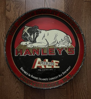 Vintage Hanley s Ale Providence Rhode Island Metal Beer Tray