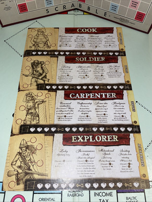 Robinson Crusoe Adventures on the Cursed Island 4 Character Sheets