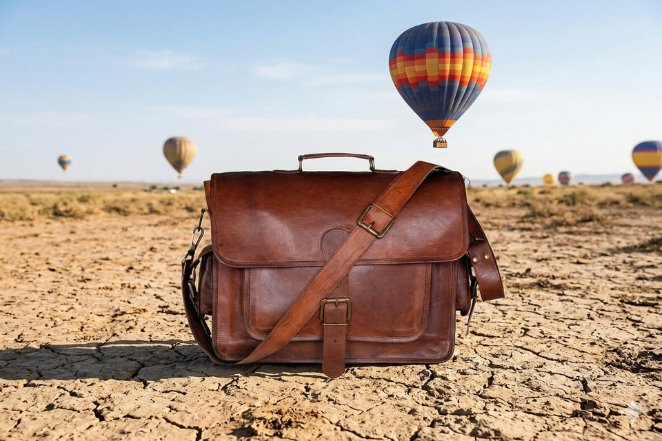 Large Real Safe Leather Vintage Brown Messenger Shoulder Laptop Bag Briefcase
