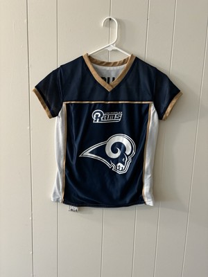 NFL Flag Football Youth Boys Small Jersey LA Rams Navy Blue White Reversible G6